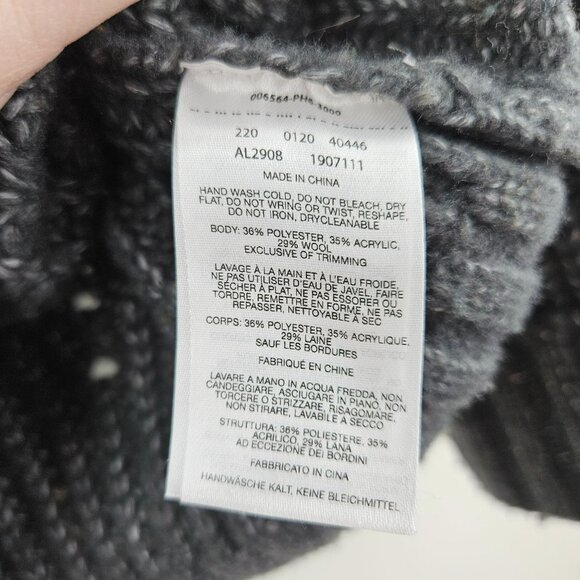 COLUMBIA Cable Knit Sweater Mens XS Oversized Fisherman Gray Wool Blend NICE - Picture 5 of 14